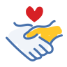 Illustration of handshake and heart